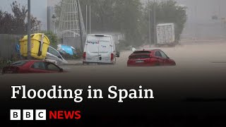 Flooding claims lives in Spain after record rainfall  BBC News [upl. by Gypsy238]