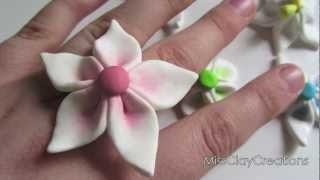 Clay Flower Tutorial For Beginners by MissClayCreations [upl. by Spatz337]