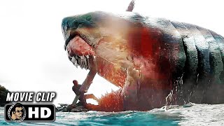 Man Vs Shark Fight Scene  MEG 2 THE TRENCH 2023 Action Movie CLIP HD [upl. by Hardigg145]