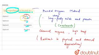 Sporopollenin is found in [upl. by Legnaesoj]