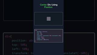 Center Div Using Position css html [upl. by Enaek]