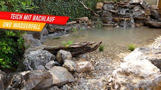 Gartenteich selber bauen mit Wasserfall und Bachlauf Fokus auf eine natürliche Gestaltung [upl. by Apurk]