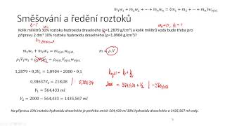 Chemické výpočty X  směšovací rovnice 2 [upl. by Gurango289]