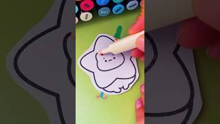 DIY Cute Star Cat Coloring  Relaxing Art Process Shorts drawing pencilcoloring [upl. by Lekim]