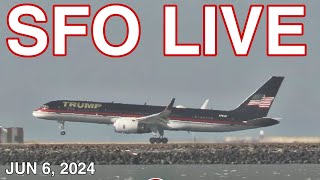 SFO PLANE SPOTTING LIVE  CHANNEL FRIEND DEPARTS ON LUFTY 455 [upl. by Drarehs]