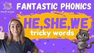 He She We  Tricky Words  Phonics Interactive Lesson [upl. by Buschi]