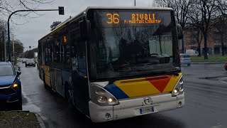 Bus N 10463 di Ca Nova in servizio sulla linea 36 in direzione Rivoli allaltezza di piazza Massaua [upl. by Buyer]