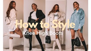 HOW TO STYLE KNEE HIGH BOOTS OUTFIT IDEAS [upl. by Chloe]