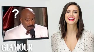 Nina Dobrev Reacts to Viral Pop Culture Moments  Glamour [upl. by Akimet]