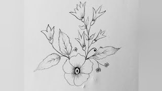 New flowers drawing designHand embroidery design drawingUKarts786 [upl. by Centonze]