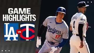 Dodgers vs Twins Game Highlights 41024  MLB Highlights [upl. by Denie]