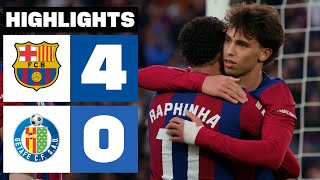 FC BARCELONA 4  0 GETAFE CF  RESUMEN LALIGA EA SPORTS [upl. by Enyaht906]