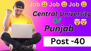 Central University of Punjab Non Technical Staff Recruitment 2024🤯🤯 Group A B ampCjobgovernmentjob [upl. by Zenda]