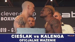 CIEŚLAK vs KALENGA OFICJALNE WAŻENIE [upl. by Terrene]