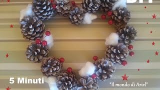 DIY GHIRLANDA NATALIZIA con pigne e fiori di cotoneDIY Christmas wreath [upl. by Aydni]