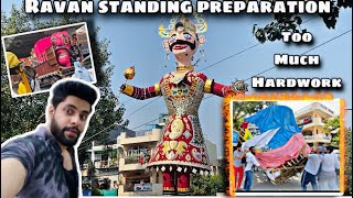 Ravan Standing Preparation 2024  Subhash Nagar mother dairy  Tagore garden  Dussehra 2024 [upl. by Enyrat23]