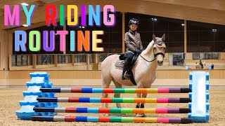 POPCORN AND HARLOWS RIDING ROUTINE  NEW SHOW JUMPS [upl. by Ahsote]