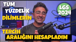 LGS 2024 En İyi Tercih Aralığı Nasıl Yapılmalı Tüm Yüzdelik Dilimlerin Tercih Aralığını Hesapladım [upl. by Adnyleb274]