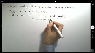 Linear Algebra Definition of Row Space and Column Space [upl. by Azzil479]