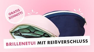 Brillenetui mit Reißverschluss aus Kunstleder nähen  gratis Schnittmuster [upl. by Guinna]