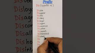 Prefix DIS  words  Learn Englishshorts english englishgrammar [upl. by Ikkin561]