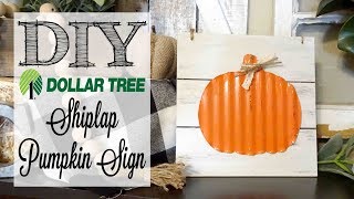 DIY Dollar Tree Shiplap Pumpkin Sign [upl. by Ailalue]