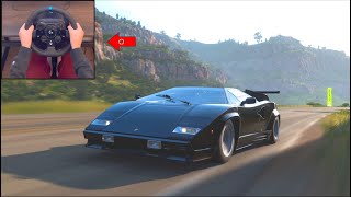 THE CANNONBALL RUN COUNTACH  Forza horizon 5 Goliath race  Steering Wheel  Shifter Gameplay [upl. by Nottus568]