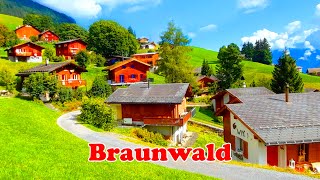 Braunwald Switzerland  Beautiful Swiss Village to Visit in Switzerland 🇨🇭 [upl. by Jamilla221]