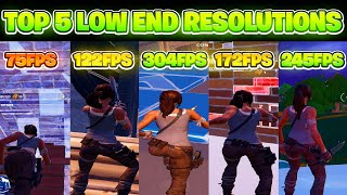 TOP 5 BEST STRETCHED RESOLUTIONS In Fortnite Season 4 For Low End PC  🔨 BOOST FPS amp REDUCE DELAY🔨 [upl. by Elissa]