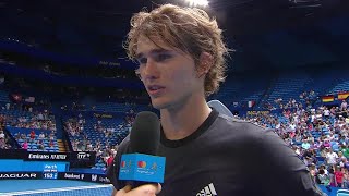 Alexander Zverev oncourt interview RR  Mastercard Hopman Cup 2019 [upl. by Juanita873]