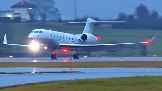 FullHD Private Gulfstream G650 landing at GenevaGVALSGG [upl. by Roderick]