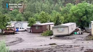 Flooding and fire in Ruidoso damages New Mexico town Las Vegas NM impact [upl. by Carey342]