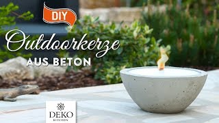 DIY große OutdoorKerze aus Beton selbermachen How to Deko Kitchen [upl. by Annaoi]