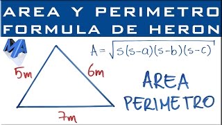 Área del triángulo conociendo los tres lados  FÓRMULA DE HERÓN [upl. by Ttiwed]