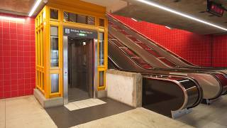 Sweden Stockholm Norsborg subway station Metro 1X elevator 1X inclined elevator [upl. by Luba]