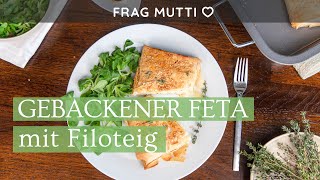 Gebackener Feta in Filoteig mit Honig und Sesam 🧀 🍽️ vegetarisch lecker amp einfach [upl. by Sema]