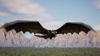 Nightfury Flying  Blender and UE5 HTTYD 3d Animation Progress [upl. by Alyl]