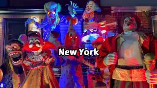 New York Halloween Decorations Brooklyn Dyker Heights 4k Horror Props 2024 [upl. by Clarance]