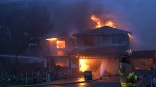 Two Alarm Fire Damages Five Homes Graham WA RAW Footage [upl. by Karb]