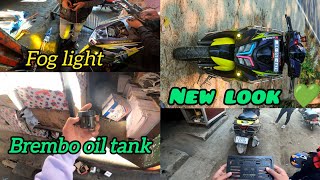 Tvs Ntorq 125 xt Edition modified 🤩Hydraulic brake oil tank installe in ntorq❤ Fog light💡6Vlog [upl. by Giltzow]