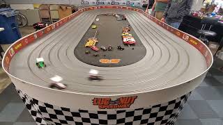 Winged Sprint Car Slot Car Racing  Action from Lug Nut Speedway [upl. by Notsahc]