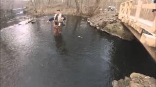 ROCKAWAY RIVER TROUT FISHING WITH DIEHARDOUTDOORSCOM 040813 [upl. by Karlis]