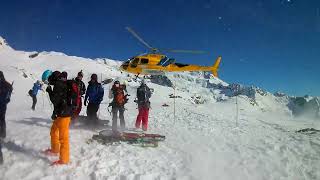 Helicopter landings amp takeoffs heliski in Monterosa Italy [upl. by Ned91]