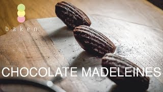 CHOCOLATE Madeleine Recipe  BAKEN [upl. by Jemima]