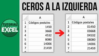 Mantener ceros a la izquierda en Excel [upl. by Annaohj776]