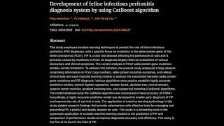 Development of feline infectious peritonitis diagnosis system by using CatBoost algorithm [upl. by Bac]