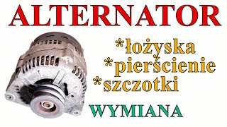 ALTERNATOR  wymiana łożysk pierścieni ślizgowych szczotek [upl. by Grindle]