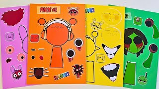 Decorate with Sticker Book SPRUNKI HORROR OREN SIMON VINERIA PINKI  DIY Paper [upl. by Aicnarf840]