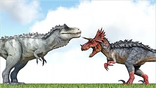 HYPOTYRANNOSAURUS REX VS ULTIMASAURUS MAJUNGASAURUS amp MORE ARK SURVIVAL EVOLVED BATTLE DINOSAUR [upl. by Nena422]