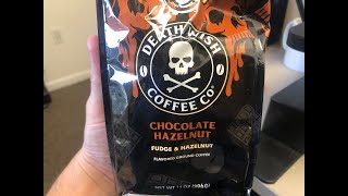 Coffee Review Death Wish Coffee Chocolate Hazelnut [upl. by Seditsira]